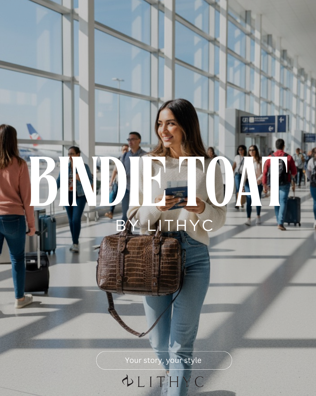 Croc Embossed Red, Brown or Green Tote "bindie" by lithyc