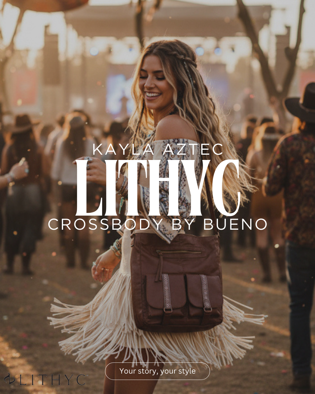 "Kayla" Aztec Crossbody by Bueno