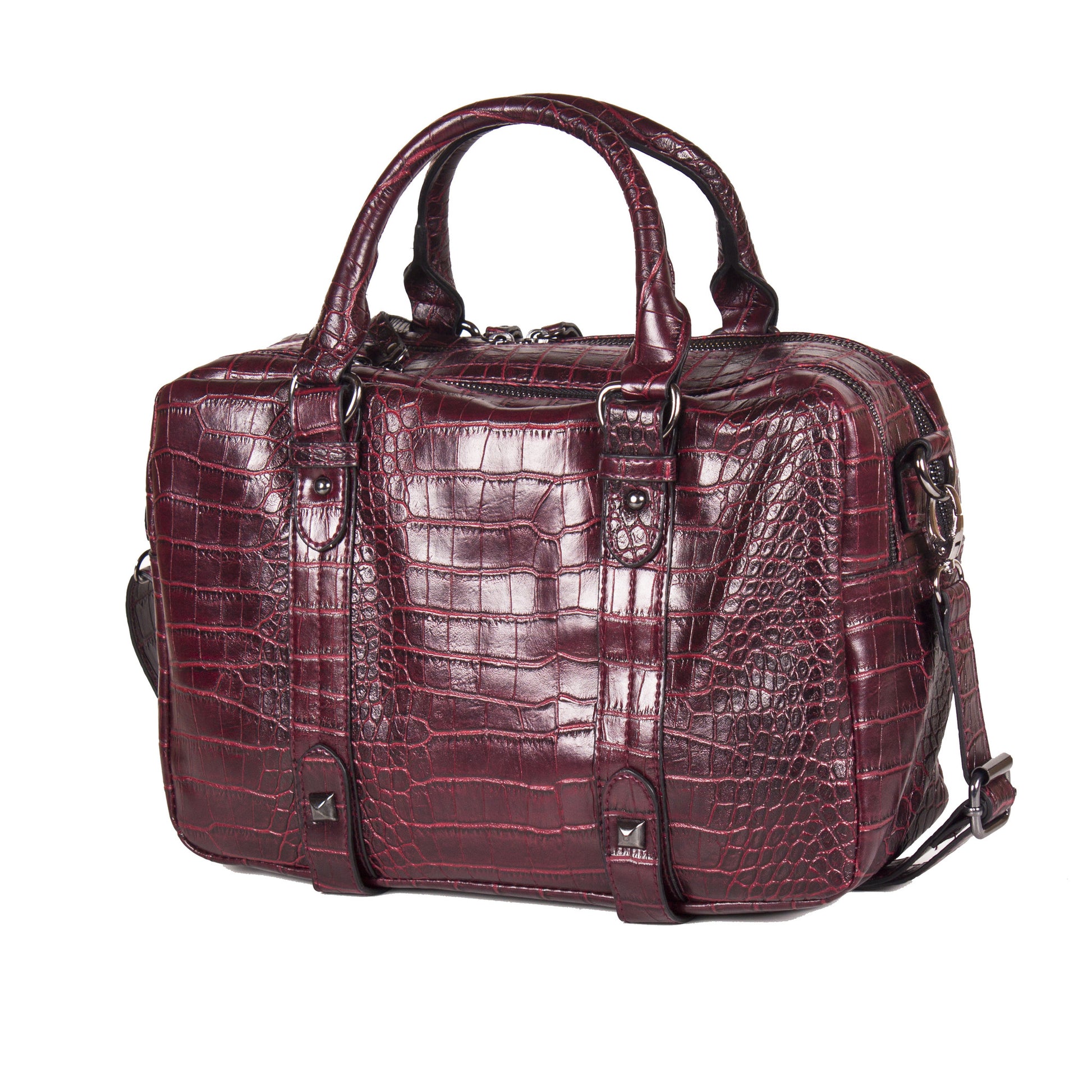 Croc Embossed Red, Brown or Green Tote "bindie" by lithyc - lithyc.com