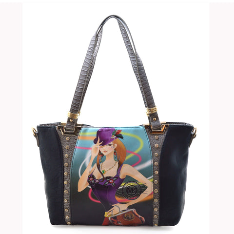 Michael Michelle 'Lizzy' Black Tote Bag For Women