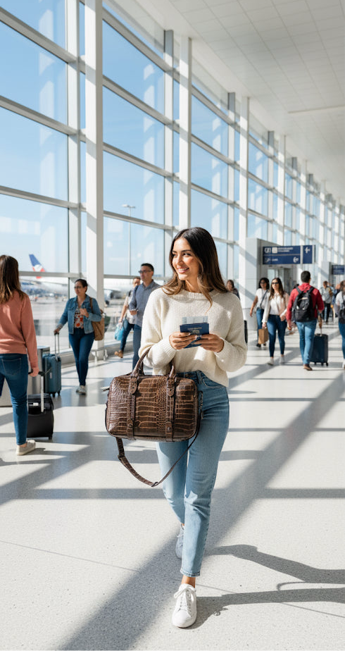 Croc Embossed Red, Brown or Green Tote "bindie" by lithyc