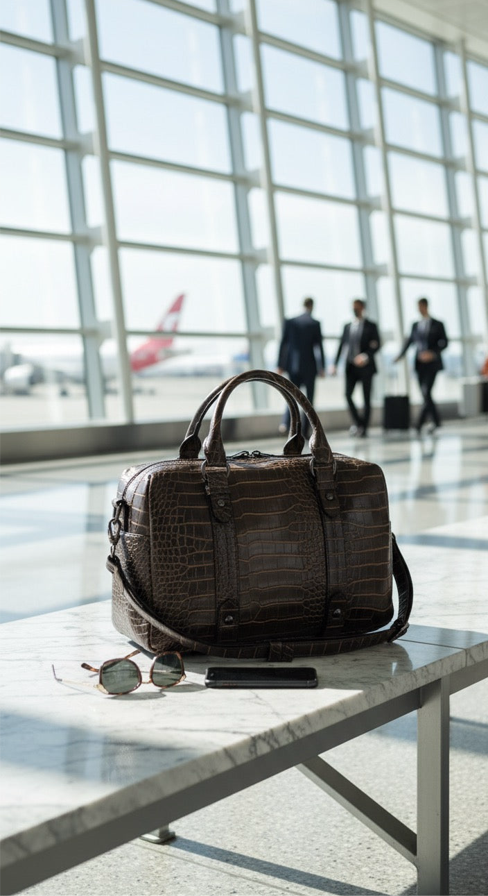Croc Embossed Red, Brown or Green Tote "bindie" by lithyc