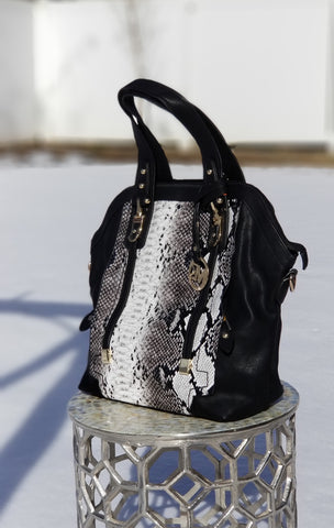 Michael Michelle "Sadie" Snake Skin Shoulder Bag