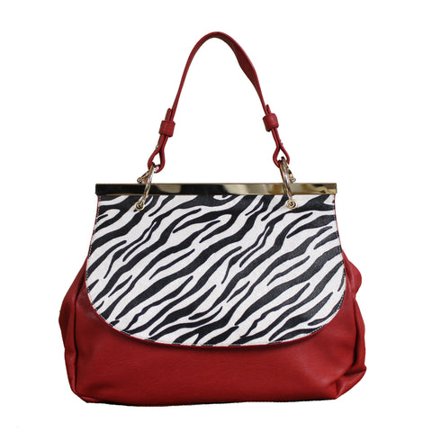 "NECILA" ZEBRA STRIPED SATCHEL by lithyc