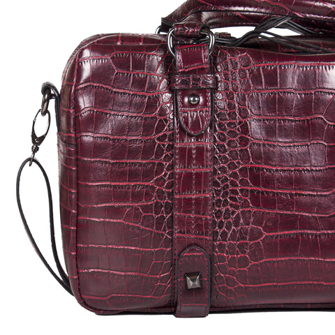 Croc Embossed Red, Brown or Green Tote "bindie" by lithyc