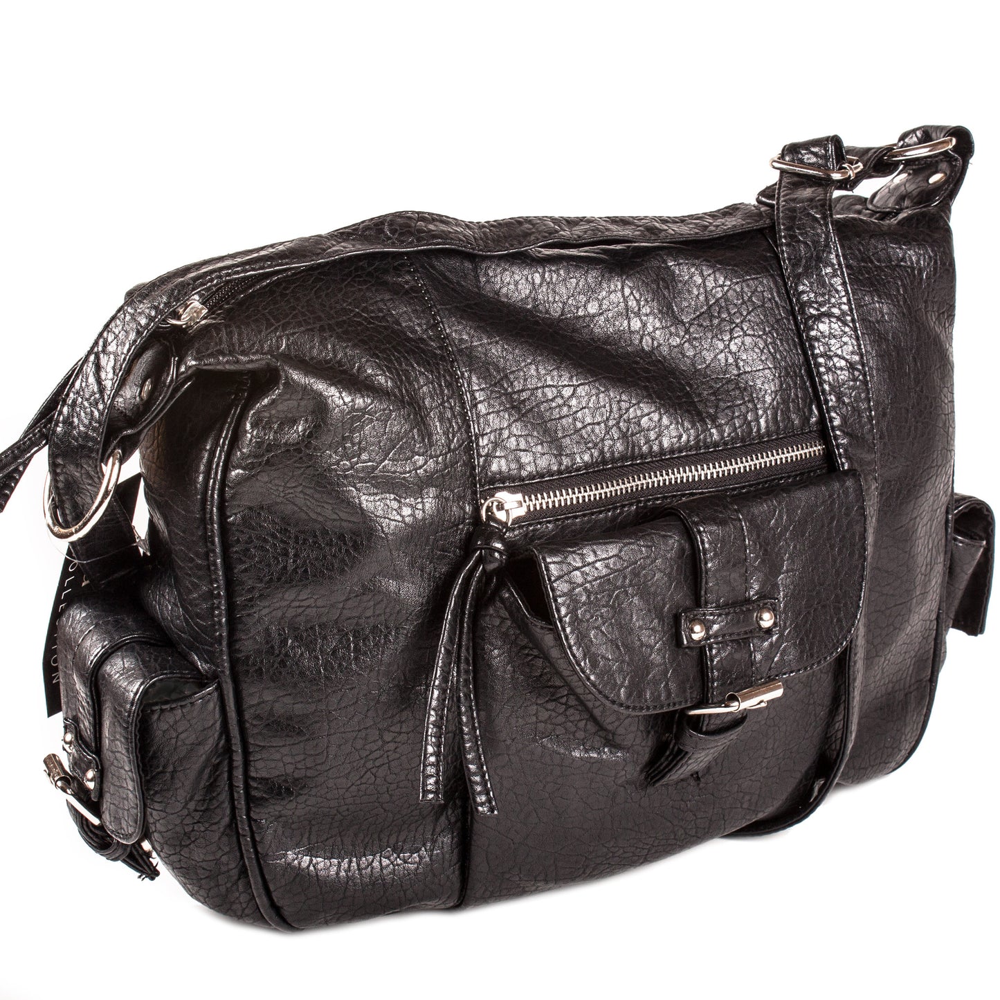 "Cinema" Blush, Bronze, Fuchsia, Pale Blue, Pale Green Croc Texture Shoulder Bag by Bueno - lithyc.com