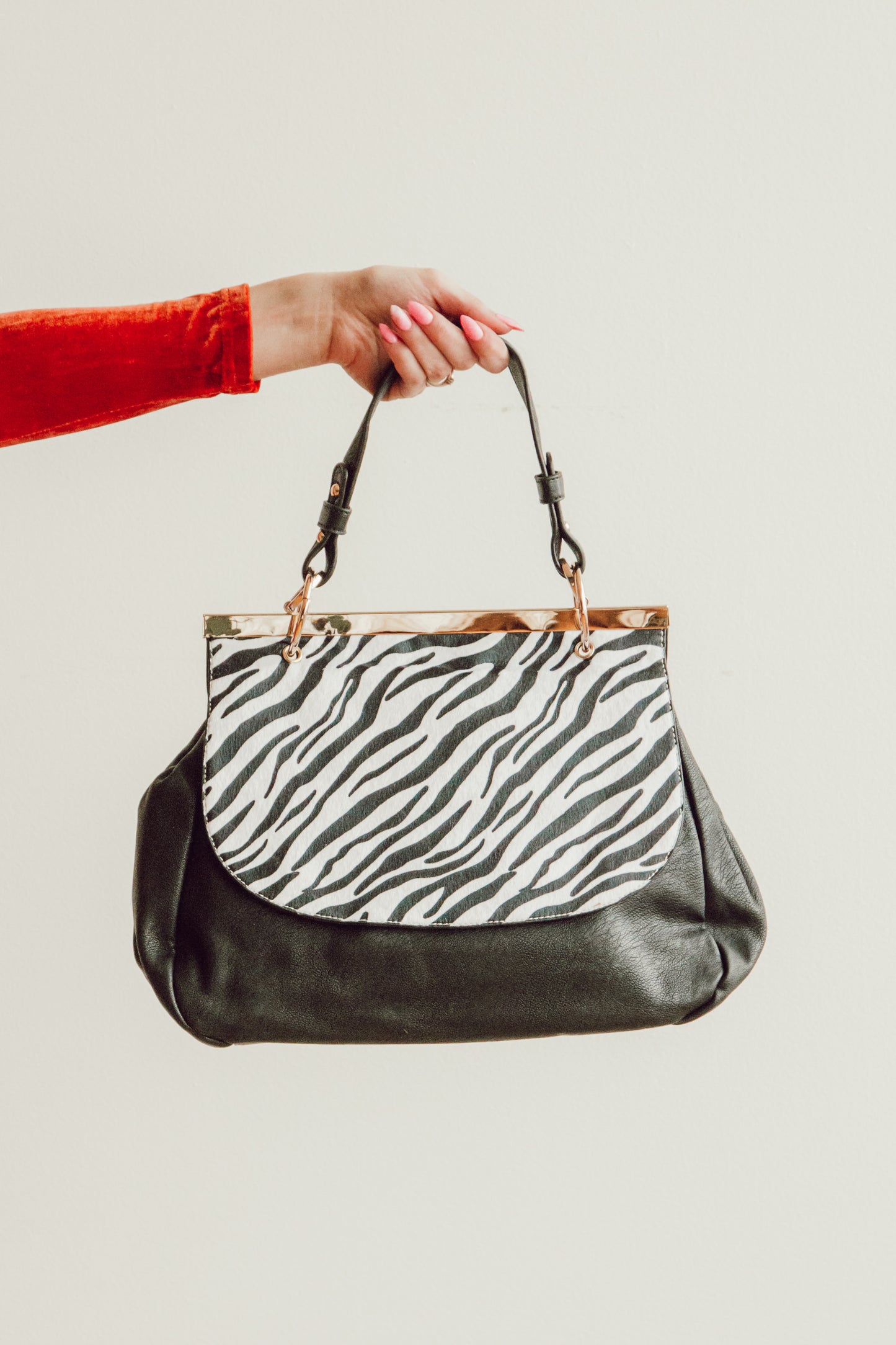 "NECILA" ZEBRA STRIPED SATCHEL by lithyc - lithyc.com