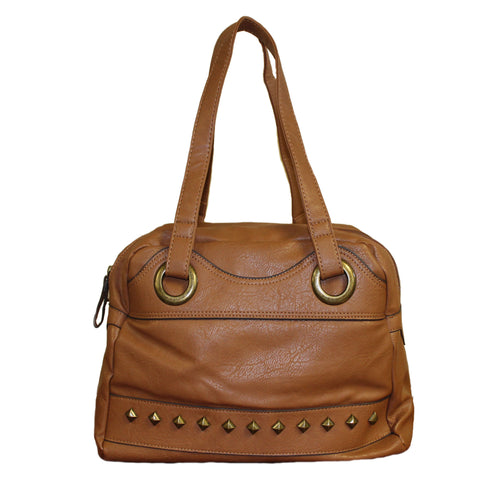 Womens Leather Hobo Bag Croc Print Annabelle Tan - House of Leather